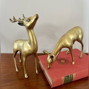 Vintage Brass Deer (Set of 2)